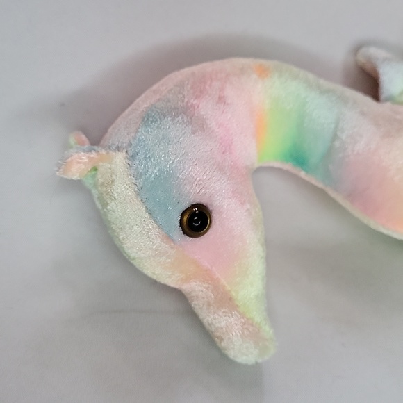 Neon Ty Beanie Baby Sea horse plush vintage 1999 - Picture 3 of 8